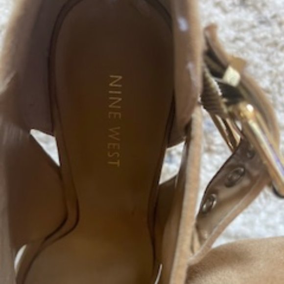 Nine West Leather Suede open toe high heels - Picture 8 of 8